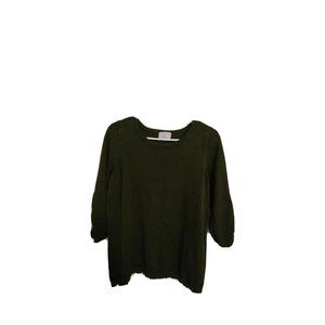 Absolutely creative worldwide sweater green size large ruched sleeve pullover L